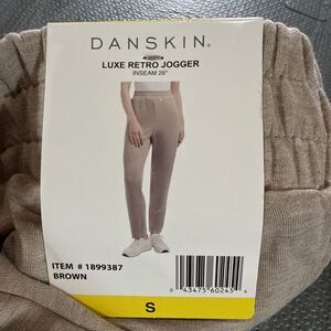 Danskin Women's Luxe Retro Jogger BROWN, SMALL, Rayon Blend NWT